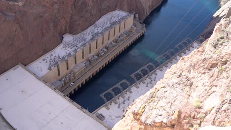 Close-up-of-Hoover-Dam-electricity-station-and-Colorado-river