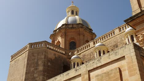 Close-Up-View-Of-The-Tower-Of-Saint-Mary's-Parish-Church-In-Had-Dingli