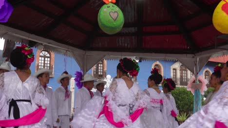 shot-of-traditional-female-dance-with-white-dresses-in-mineral-del-chico-Hidalgo-Mexico
