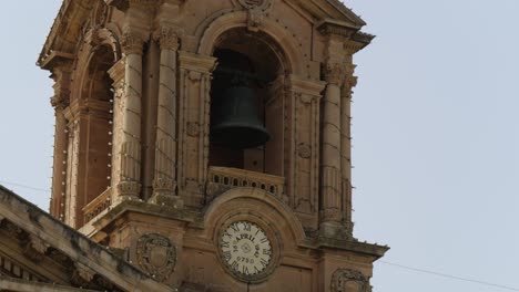 Close-Up-View-Of-The-Bell-Tower-Of-Saint-Publius-Church