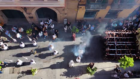 Holy-Week-parade-in-Malaga,-Spain