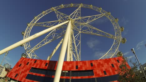 Melbourne-Star-Docklands-Ferris-Wheel-time-lapse-low-side-angle-sunny