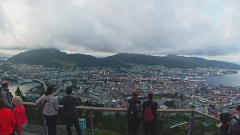 Panoramic-Vista-Captures-Tourists-Admiring-Stunning-Sights-of-Bergen-in-Norway
