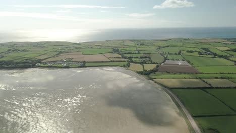 Landwirtschaftliche-Ackerflächen-Im-Land-Cork-Irland-Luftaufnahmen