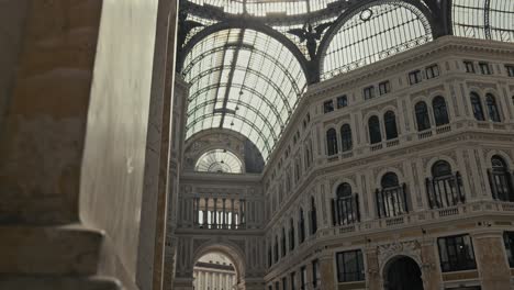 Architectural-splendor-of-Galleria-Umberto,-Naples