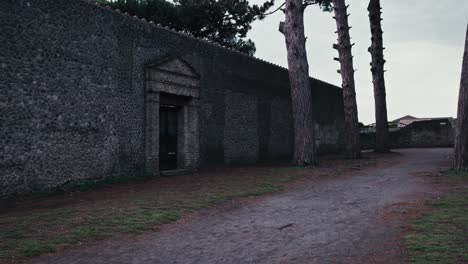 Quiet-corner-of-Pompeii-with-towering-pines