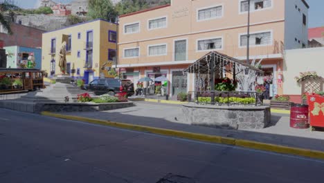 Slow-motion-shot-of-the-Center-of-Atlixco-Puebla-at-Christmas-time