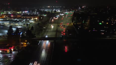 Timelapse-Of-Traffic-In-The-Highway-At-Night-In-The-City