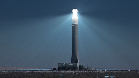 La-Torre-De-Energía-Solar-Concentrada-Más-Alta-Del-Mundo-En-Dubai,-Emiratos-Árabes-Unidos.