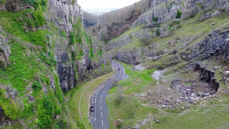 Car-driving-through-Cheddar-Gorge