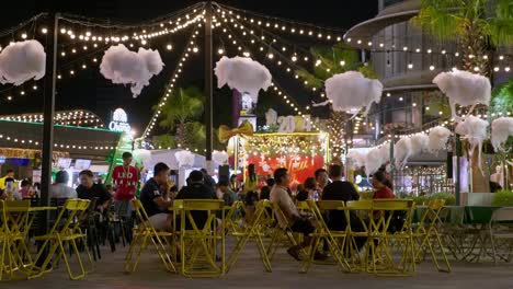 Celebrating-Christmas-and-Beer-Festival-in-an-open-space-at-a-community-mall-in-Bangkok,-Thailand