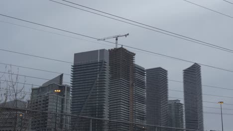 Condominiums-And-Construction-At-Parklawn-Neighbourhood,-Toronto
