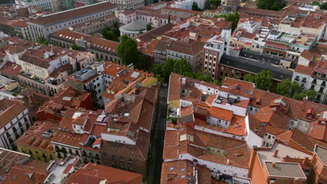 Aerial-View-Of-Historic-City-Centre-Of-Madrid-In-Spain