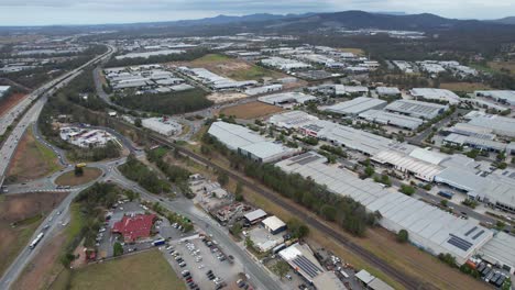 Industrial-Buildings-Near-Pacific-Motorway-In-Yatala,-Gold-Coast,-Queensland