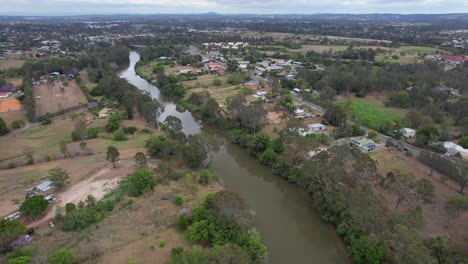 Aerial-View-Of-Logan-River-In-Waterford,-City-of-Logan-In-Queensland,-Australia