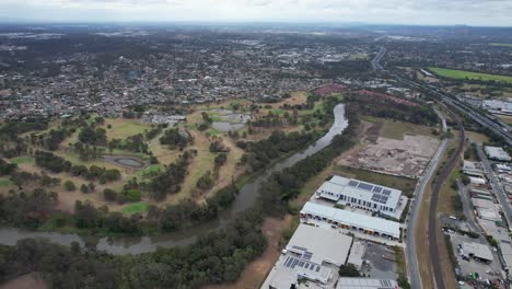 Albert-River-Floodplains-In-Yatala,-City-of-Gold-Coast-In-Queensland,-Australia