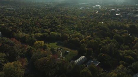Lush-Nature-At-Downtown-Fayetteville-Seen-From-Mount-Sequoyah,-Arkansas,-USA