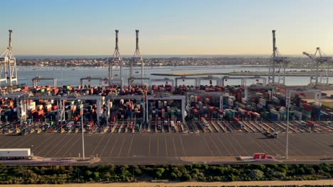 Port-of-Melbourne-shipping-webb-dock-berth-drone-shot-hyper-lapse