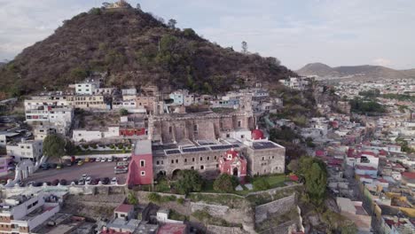 Aerial-shot-of-the-Ex-convent-of-San-Francisco-in-Atlixco-Puebla