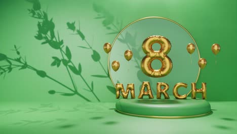 march-8-International-Women's-Day-is-a-global-holiday-animation-of-flower-green-background-for-e-commerce-sale-products