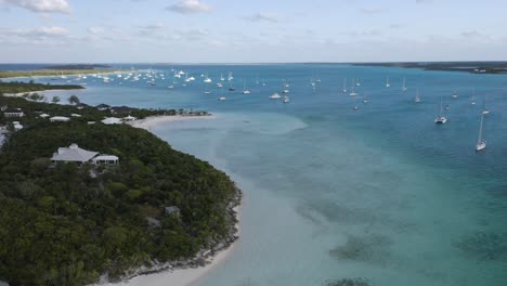 Paisaje-De-Bahamas-Sobre-Islas-Tropicales-En-Gran-Bahama,-Drone-Aéreo