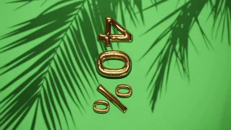 vertical-of-40%-discount-sale-on-green-background-with-palm-tree-gentle-breeze,-holiday-summer-sale-concept-special-price-offers-online-store