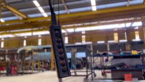 Overhead-crane-remote-on-the-middle-of-production-line-factory