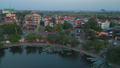 Aerial-Dji-Drone-shot-of-river-in-Ninh-Binh---Vietnam