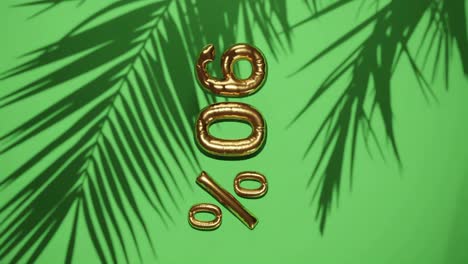 vertical-90%-discount-sale-on-green-background-with-palm-tree-gentle-breeze,-holiday-summer-sale-concept-special-price-offers-online-store