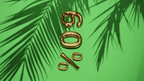 vertical-of-60%-discount-sale-on-green-background-with-palm-tree-gentle-breeze,-holiday-summer-sale-concept-special-price-offers-online-store