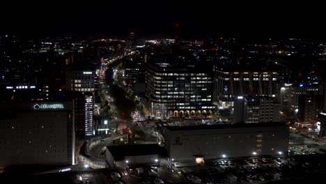 Overlooking-Kanazawa-Station-Buildings-At-Night.-Static-Shot