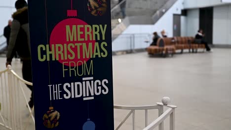 Merry-Christmas-from-The-Sidings,-Waterloo,-London,-United-Kingdom