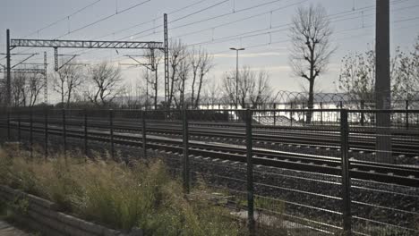 Train-on-the-Rails,-4K-UHD-Slowmo