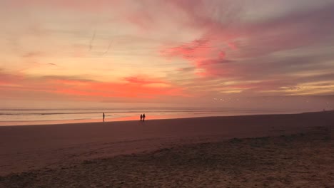 Golden-sunset-at-the-beach-n-in-Playa-del-Carmen,-coastal-resort-town-Mexico
