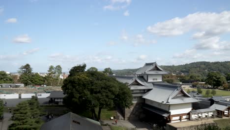 Overlooking-Kanazawa-Castle-Park.-Pan-Right-Shot