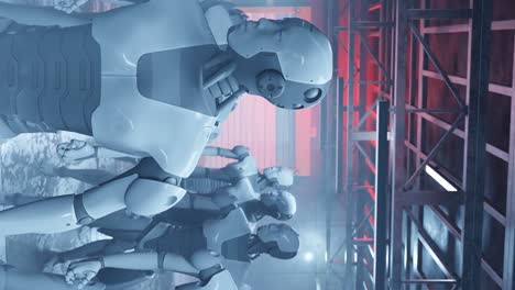 vertical-close-up-of-artificial-intelligence-factory-of-robot-humanoid-cyber-moving-their-head-side-to-side-futuristic-development-artificial-intelligence-3d-rendering-animation