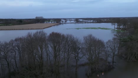 Drone-shot-over-Geeste-and-the-river-Ems-with-very-high-tide