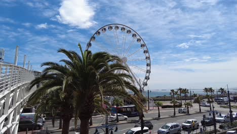 View-of-the-Ferris-wheel-and-the-coast-of-Cape-Town-at-the-waterfront