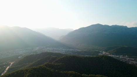 Aerial-4K-drone-footage-of-a-sunset-over-mountains-near-the-city-of
Kemer