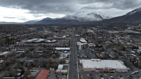 Aerial-of-downtown-business-district-of-Provo-Utah