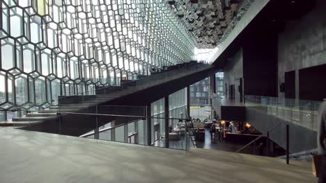 Interior-view-of-the-Harpa-concert-hall-and-conference-centre-in-Reykjavík,-Iceland