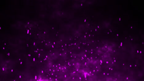 Animación-3d-Movimiento-Llamas-Ardientes-Brasas-Chispas-Fuegos-Artificiales-Resplandor-Volando-Partículas-Ardientes-Sobre-Fondo-Negro-Efecto-Visual-4k-Rosa-Púrpura