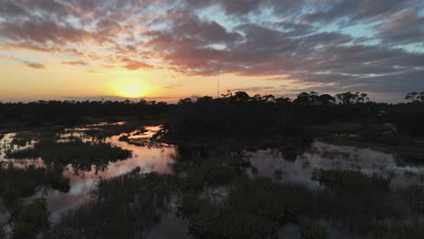 Drone-view-of-Powell-Creek-Preserve-at-sunset