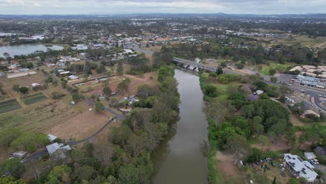 Traffic-Crossing-Logan-River-Via-Larry-Storey-Bridge-In-Waterford,-Queensland,-Australia