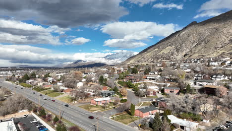 Beautiful-day-in-Provo-Utah-neighbourhood-aerial