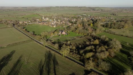 UK-Village-Ashley-Northamptonshire-Countryside-Autumn-Aerial-Landscape