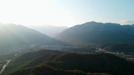 Aerial-4K-drone-footage-of-a-sunset-over-mountains-near-the-city-of
Kemer