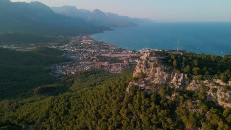 Aerial-4K-drone-footage-of-Kemer,-Antalya,-Turkey