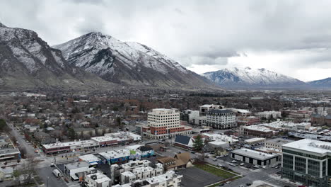Winter-Aerial-view-of-Provo-Utah-American-cityscape