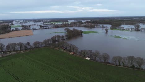 Floods-in-the-German-state-of-Lower-Saxony,-River-Ems,-Geeste,-Lingen